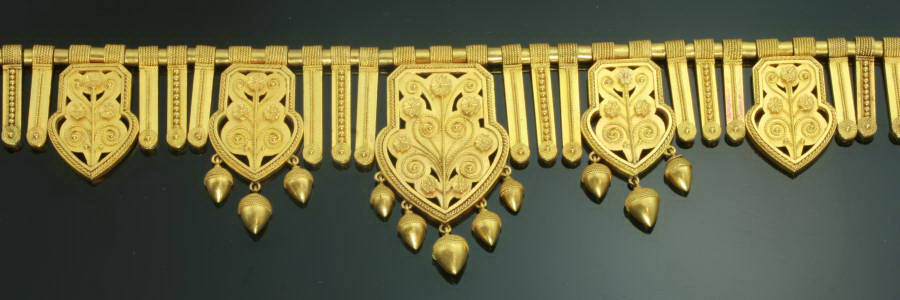 Antique gold filigree choker necklace made in France (image 8 of 11)